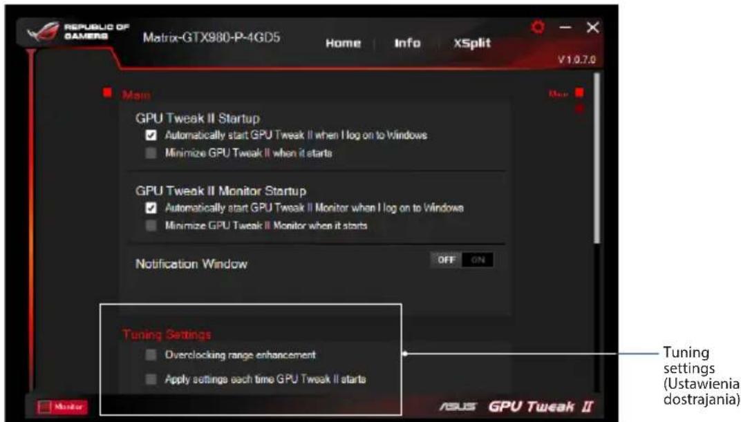 ASUS EXRX580 2048SP4G - Ustawenia dostrajania - 1