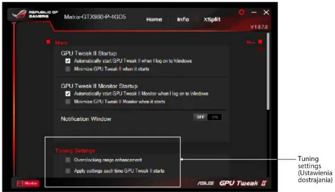 ASUS GTX1060O6GSI - Ustawienia dostrajania - 1