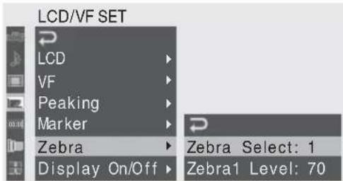 SONY PMWF3K - Modifier les motifs zèbre - 1