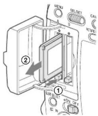 SONY PMWF3K - Retrait d'une carte mémoire SxS - 2