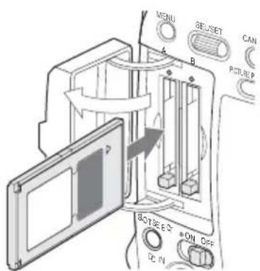 SONY PMWF3K - Insertion d'une carte mémoire SxS - 1