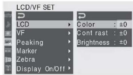 SONY PMWF3K - Utilisation du menu - 1