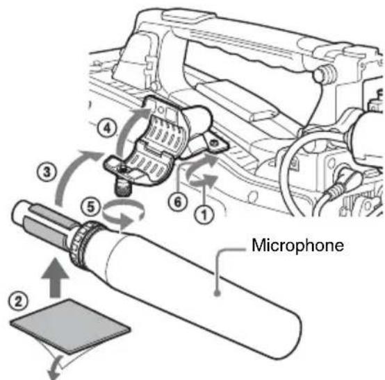 SONY PMW500 - Raccordement de microphones aux connecteurs AUDIO IN - 1