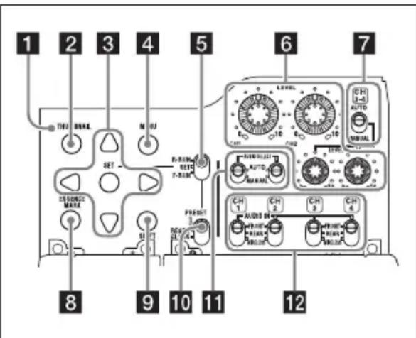 SONY PMW500 - Section des opérations dans l'écran de miniatures et section de commande audio - 1