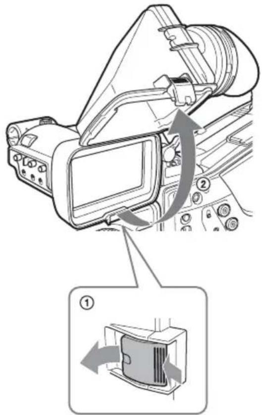 SONY PMWTD300 - Pour relever le barillet du viseur - 1