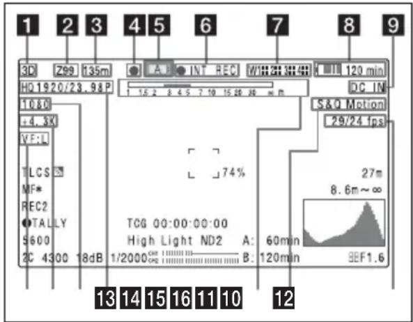 SONY PMWTD300 - Haut de l'écran du viseur - 1