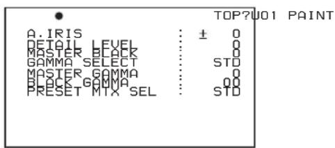SONY PDWF335K - Utilisation du menu USER (Exemple d'opération de menu) - 2