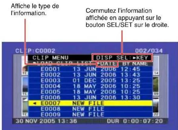SONY PDWF335K - Insertion d'un plan sélectionné dans l'écran des miniatures de la liste de plans - 4