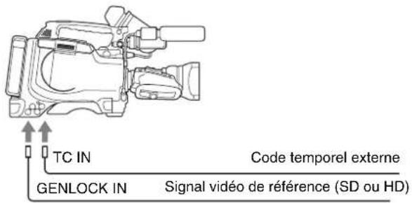 SONY PDWF335K - Connexions pour la synchronisation du code temporel - 1