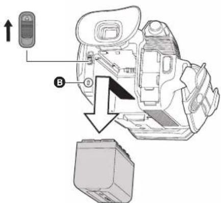 PANASONIC AGCX10 - Retrait de la batterie - 1