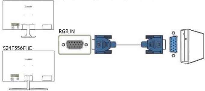 SAMSUNG S24F350FHE - 使用D-SUB纖線連接（類比類型） - 1