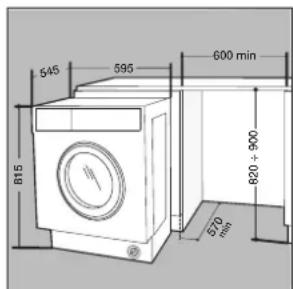 HOTPOINT BI WDHG 861484 EU - Inserimento da máquina nos móveis. - 1