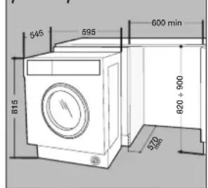 HOTPOINT BI WDHG 861484 EU - Montage de la machine à l'intérieur des éléments. - 1