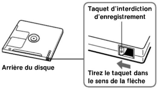 SONY MXDD5C - Pour protéger un MD contre un effacement accidentel - 1