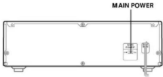 SONY MDSS707 - Mise de l'appareil sous tension (modèles avec interrupteur d'alimentation principal seulement) - 1