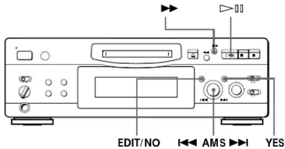 SONY MDSS707 - Erasing a Portion of a Track (A-B Erase Function) - 2
