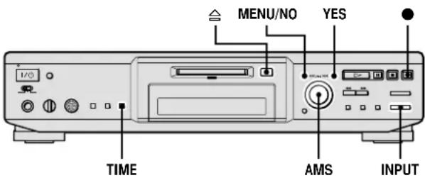 MENU/NO YES TIME AMS INPUT