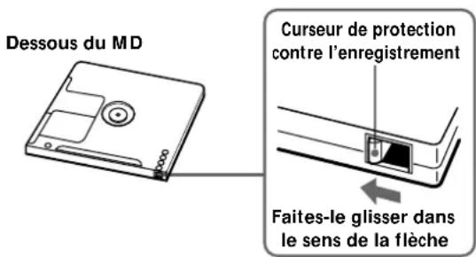 SONY MDSJE330 - Pour éviter un effacement accidentel des matériaux enregistrés - 1