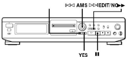 SONY MDSJE510 - Apagamento de uma porção de uma faixa (função de apagamento A-B) - 2