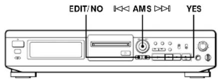 SONY MDSJE510 - Realocação de faixas gravadas (função de realocação) - 2