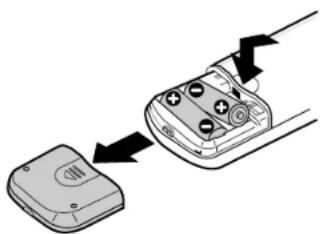 SONY MDSJE510 - Colocación de las pilas en el telemando - 1