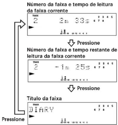 SONY MDSJE510 - Verificação do título e do tempo restante de uma faixa - 1