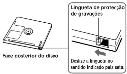 SONY MDSJE520 - Para proteger um MiniDisc contra apagamento acidental - 1