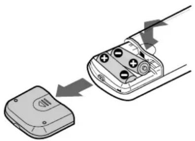 SONY MDSJE520 - Colocacion de las pilas en el telemando - 1