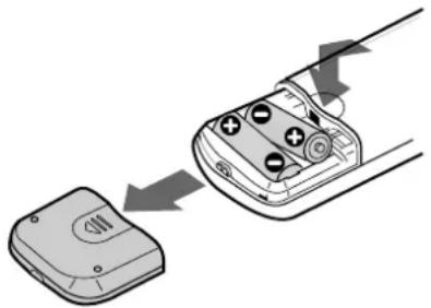 SONY MDSJE520 - Inserção das pilhas no telecomando - 1