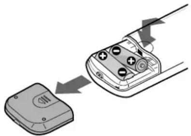 SONY MDSJB940 - Inserting batteries into the remote - 1
