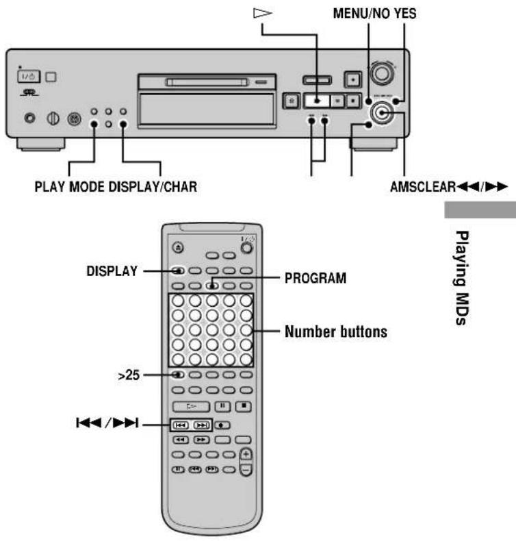 SONY MDSJB940 - Creating your own program (Program Play) - 1