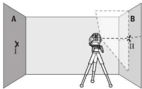 BOSCH GLL 550 X Professional - Comprobación de la exactitud de la alta de la linea horizontal - 3