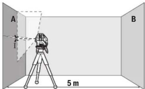 BOSCH GLL 550 X Professional - Contrôle de la précision de hauteur de la ligne horizontale - 1