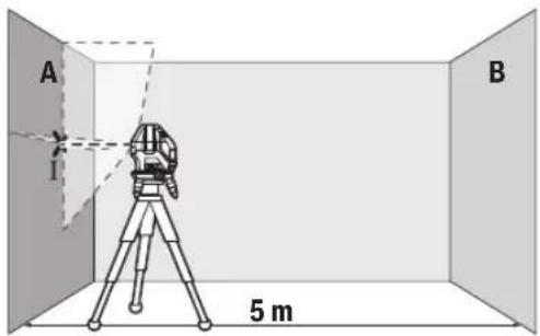 BOSCH GLL 315 X Professional - Verificar exatidao da altitude da linha horizontal - 1