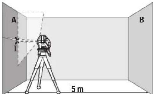 BOSCH GLL 315 X Professional - Yatay isin yukseklik hassaiyetinin kontrl edilmesi - 1