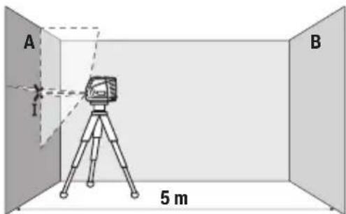 BOSCH GLL 210 Professional - Verifica della precisione in altezza della linea orizzontale - 1