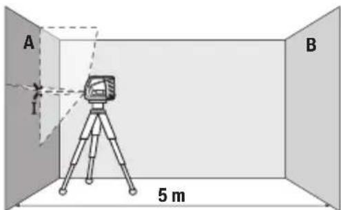 BOSCH GLL 210 Professional - Yatay isin yukseklik hassasiyetinin kontrol edilmesi - 1