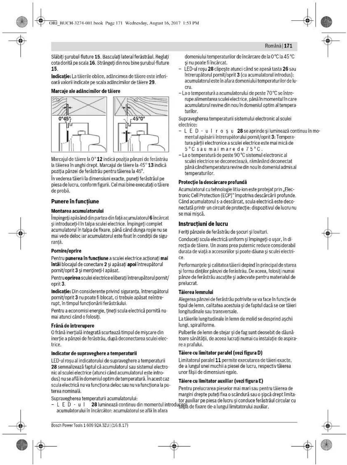 BOSCH GKS 36 VLI Professional - Reglarea unghiului de inclinare - 3