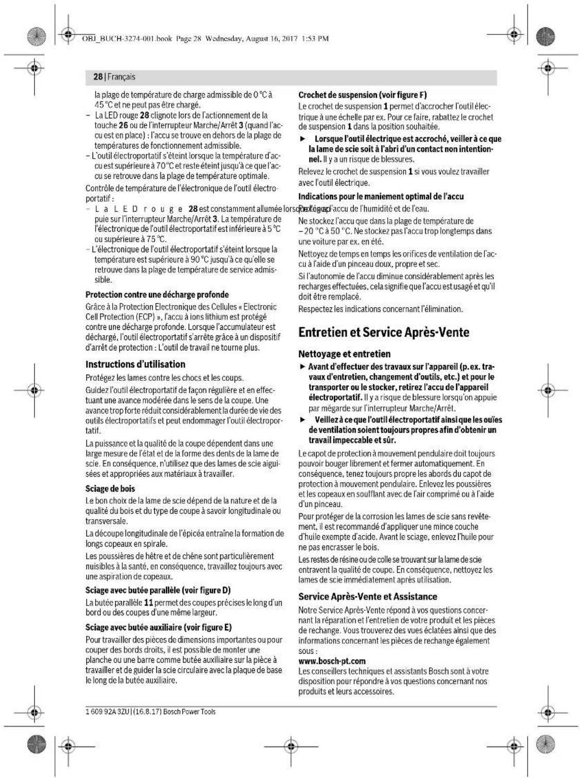 BOSCH GKS 36 VLI Professional - Affichage contrôle de température - 6
