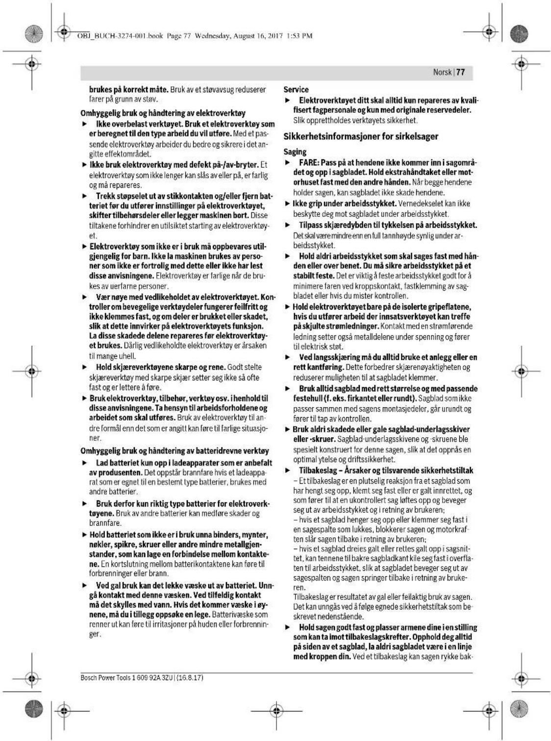 BOSCH GKS 36 VLI Professional - Personsikkerhet - 6