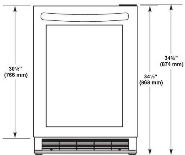 JENN-AIR JUG24FLERS - Product Dimensions - 1