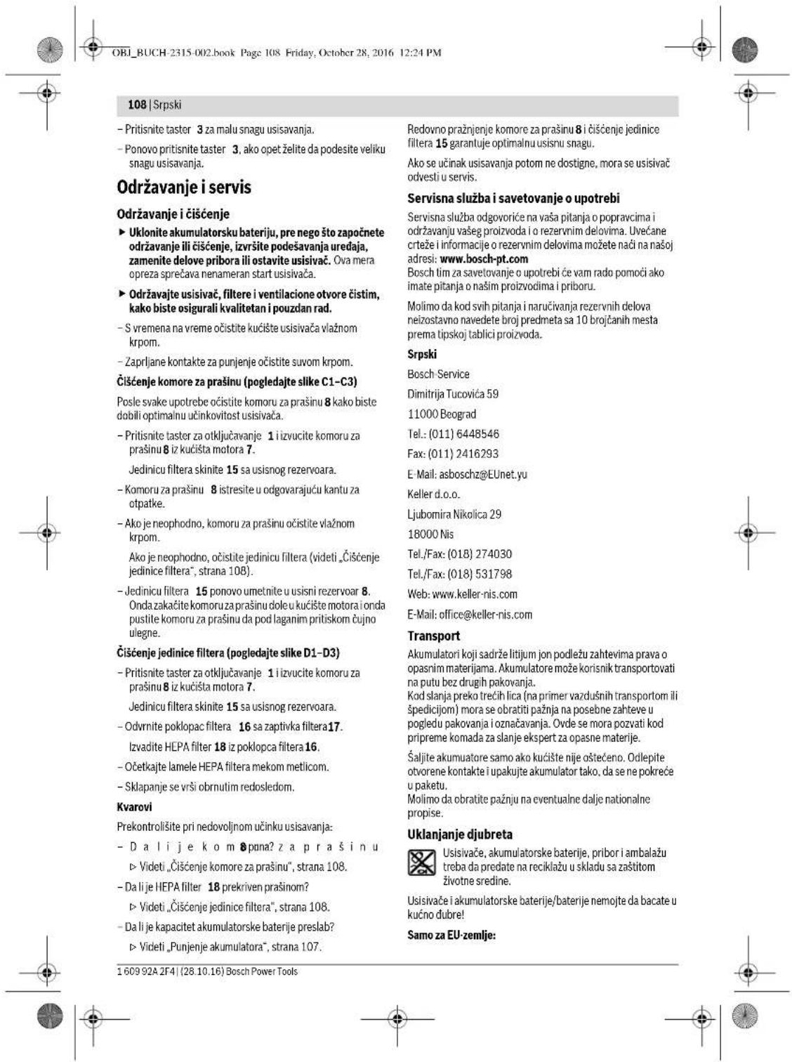 BOSCH GAS 18 VLI Professional - Podesavanje snage usisavanja - 8