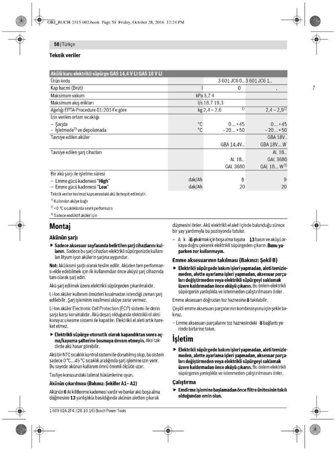 BOSCH GAS 18 VLI Professional - Butalimatiyi saklayin. - 4