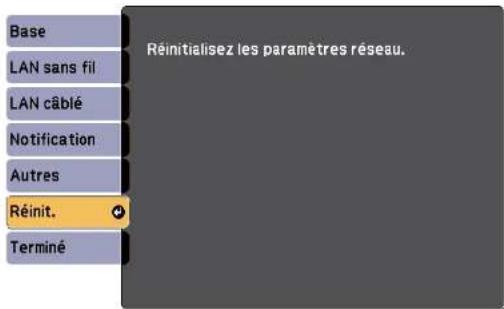 EPSON EBW49 - Menu Réseau - Menu Réinit. - 1