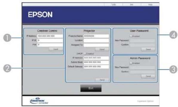 EPSON EBW49 - Fenêtre d'outils Crestron Connected - 1