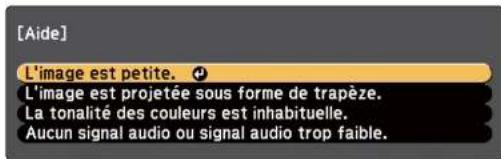 EPSON EBW49 - Utiliser les écrans d'aide du projecteur - 3