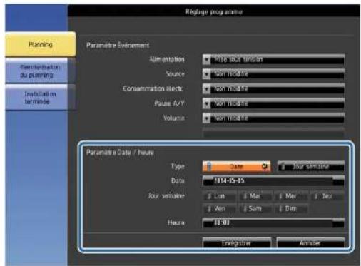 EPSON EBW49 - Configurer les programmations d'événements du projecteur - 1