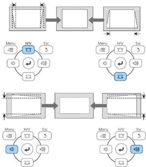 EPSON EBW49 - Correction de la forme de l'image à l'aide des boutons Keystone - 3