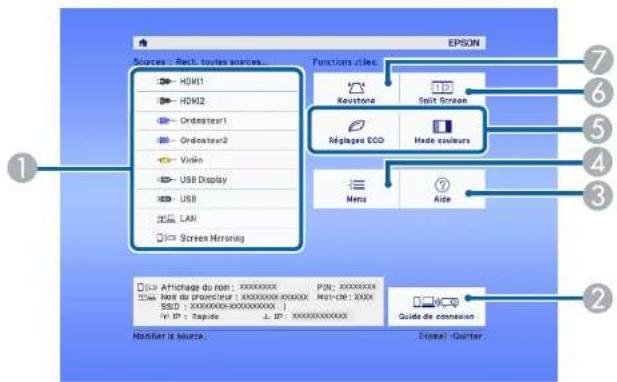 EPSON EBW49 - Mise sous tension du projecteur - 1