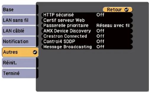 EPSON EBW49 - Importer un certificat de serveur Web avec les menus - 2